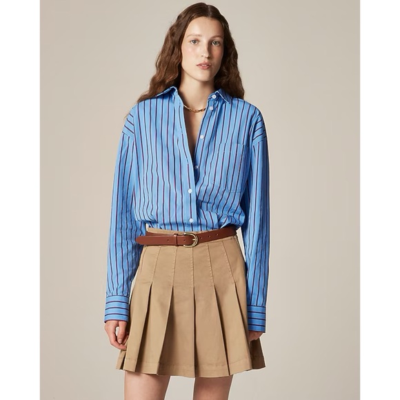 J. Crew Tops - J. Crew Etienne Oversized Shirt in Striped Cotton Poplin Size S